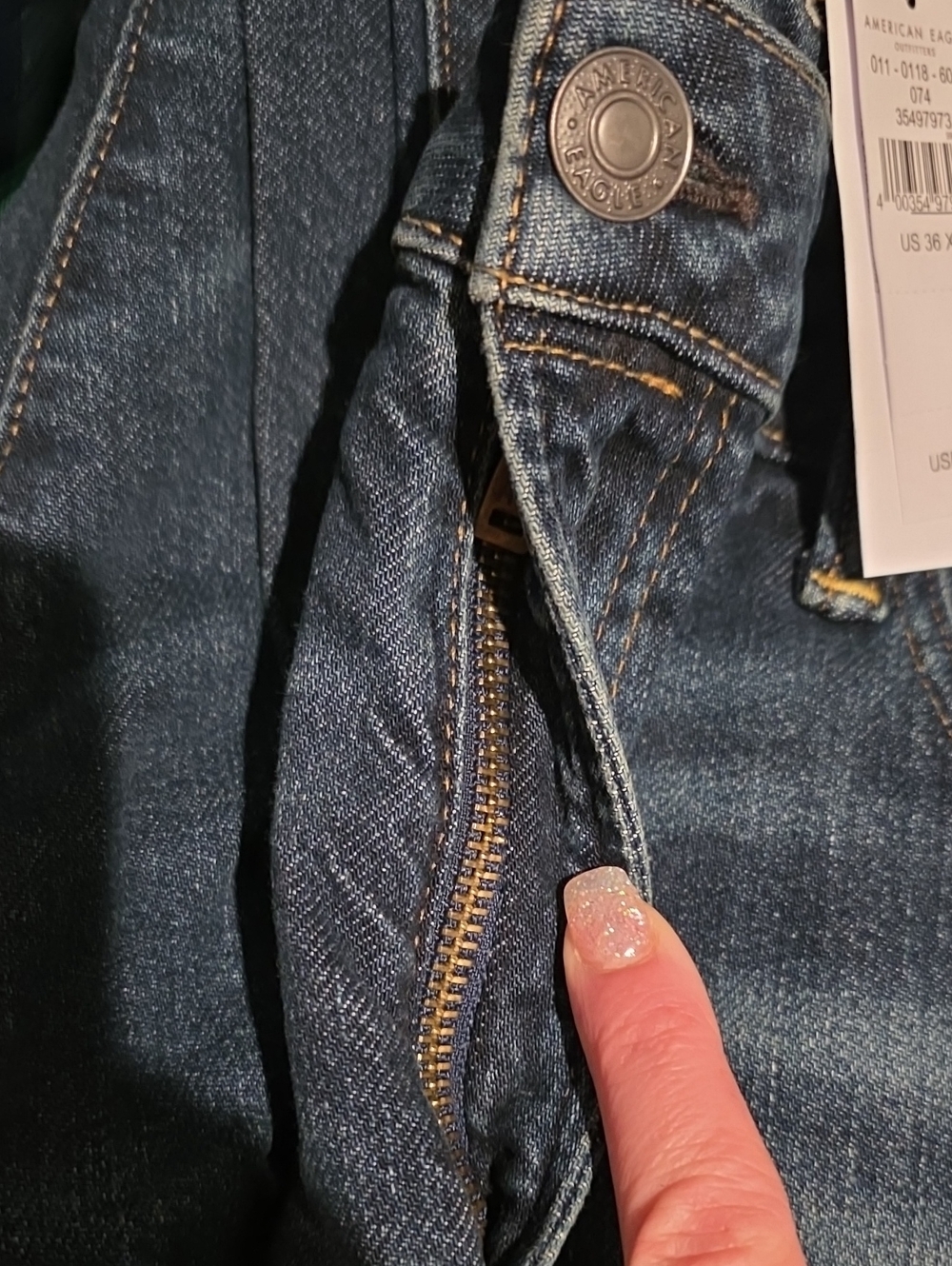 American Eagle Outfitters Men's Medium Blue Athletic Fit FLEX Jeans - Picture 7 of 7